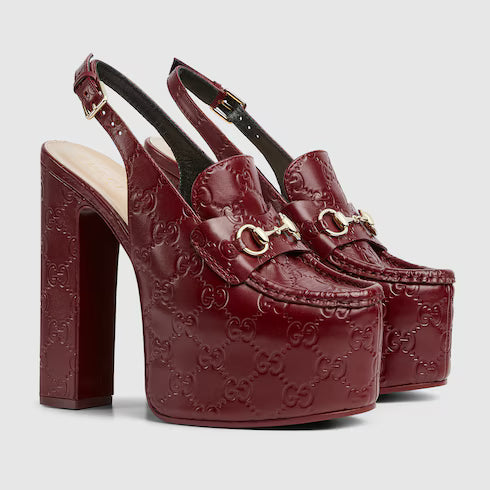 Gucci - Horsebit platform loafer slingback